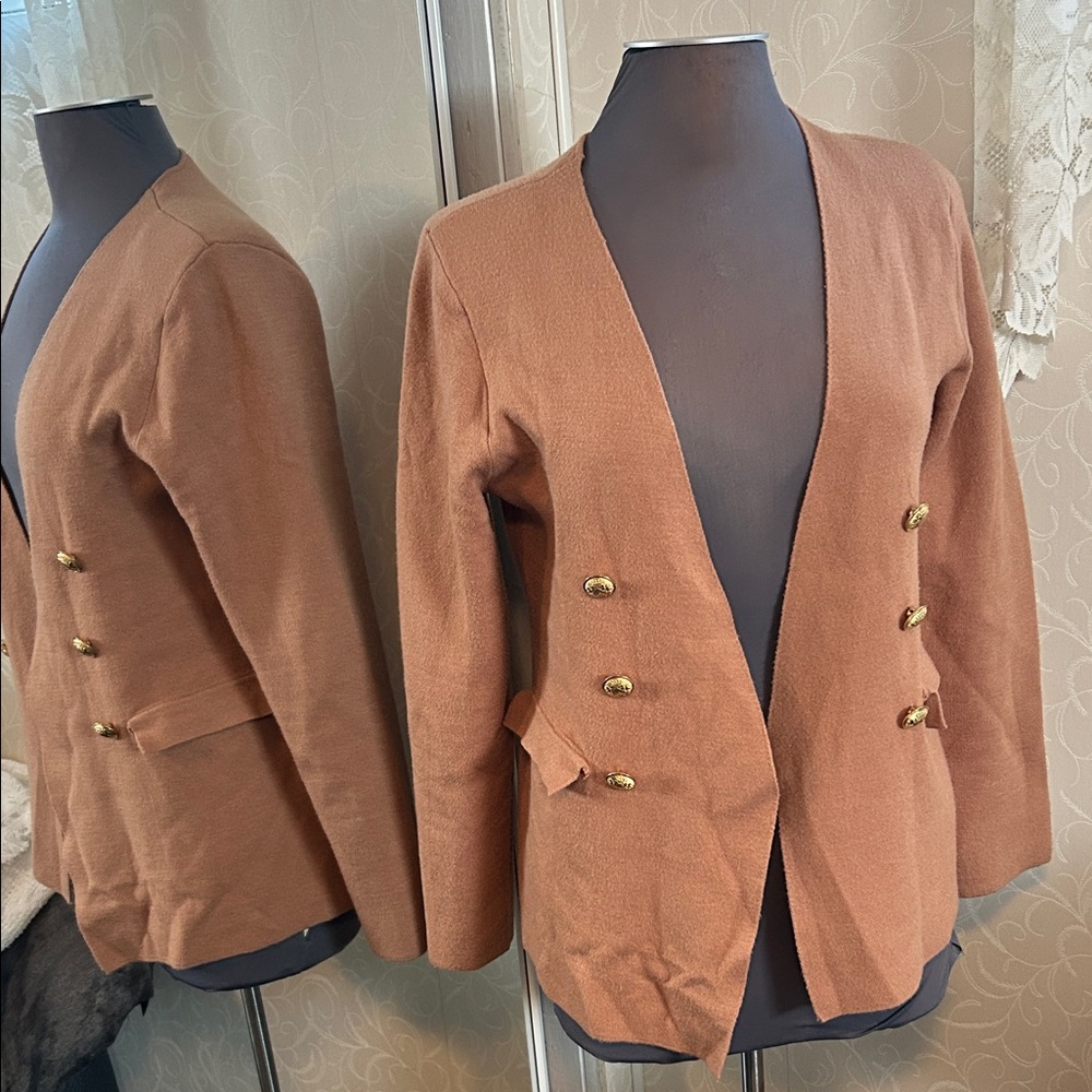 Women's Double-Breasted Tan Tahari Blazer size Med